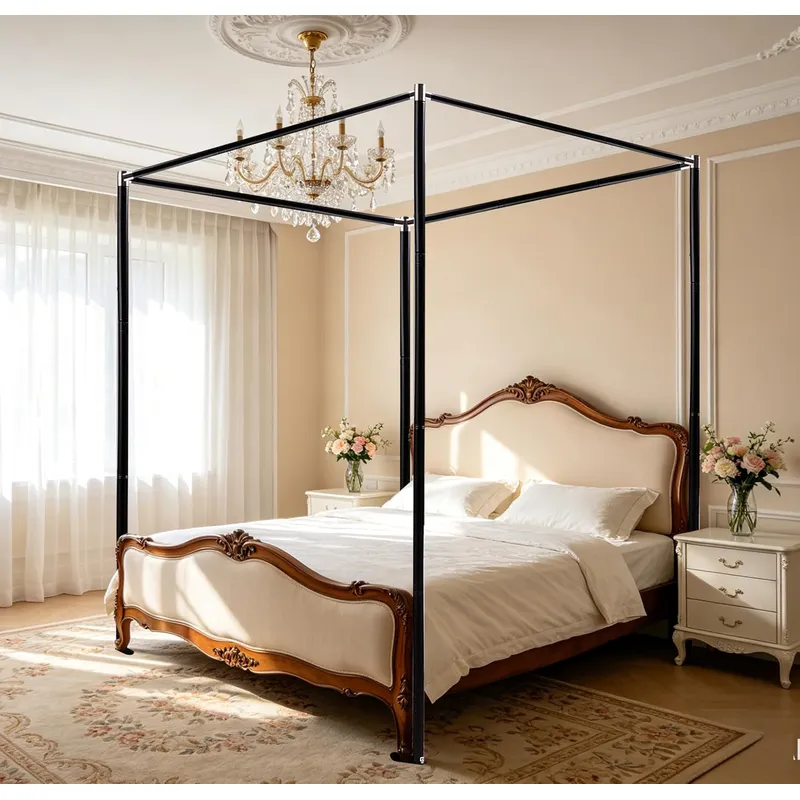 Canopy Bed Frame Metal Queen - إطار سرير بتصميم مظلة من الفولاذ
