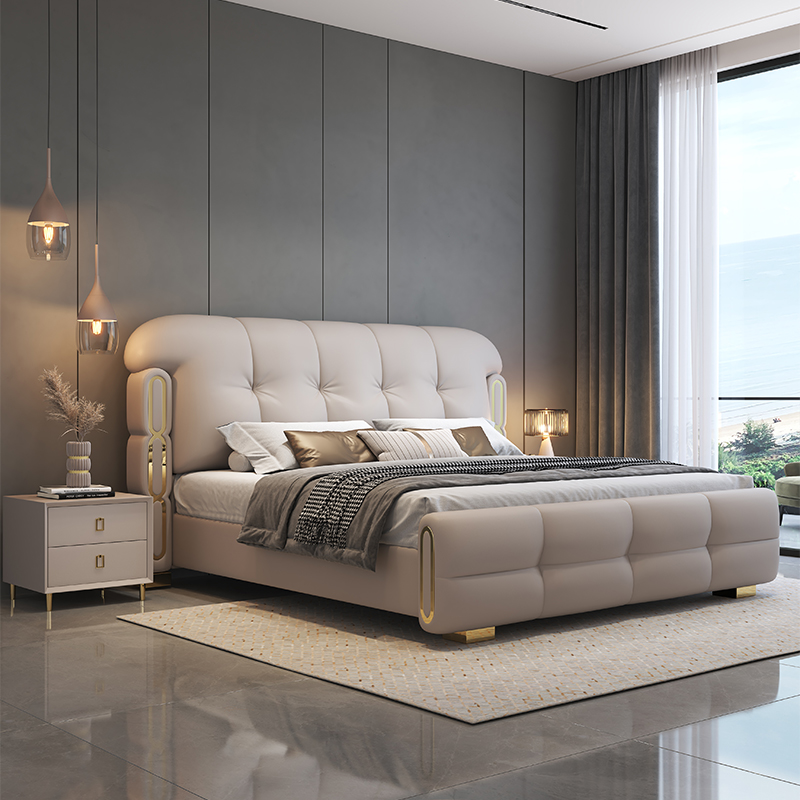King Size Bed Frame With Storage Drawers - أثاث غرفة نوم خشبي فاخر وعصري،