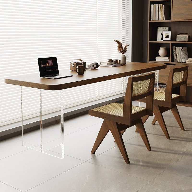 Bedroom Furniture - مكتب خشبي عائم من الأكريليك بتصميم