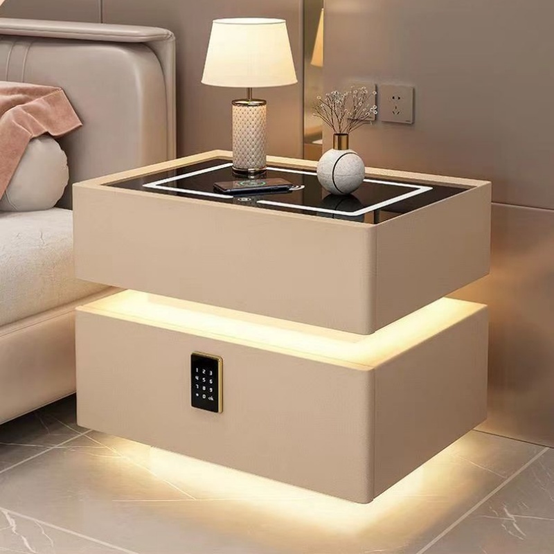 Solid Wood Nightstand 2 Drawers - طاولة بجانب السرير من الخشب الصلب
