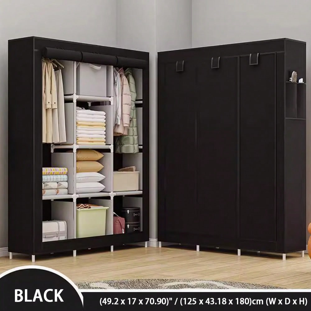 Wardrobe Closet Portable Fabric Cover - خزانة ملابس محمولة بطول 71 بوصة،