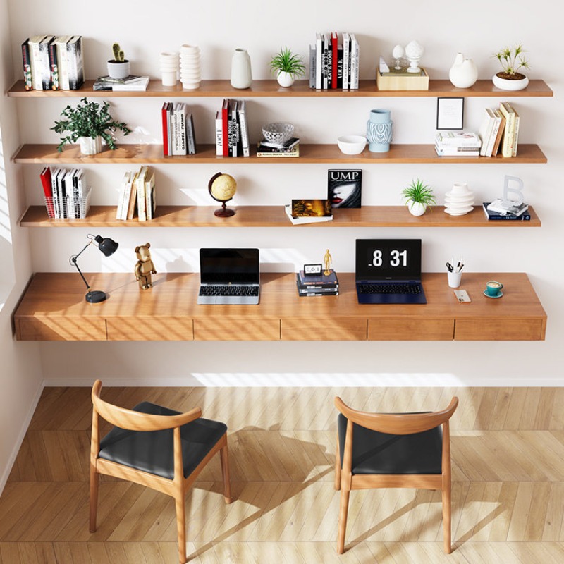 Bedroom Furniture - مكتب كمبيوتر خشبي صلب بتصميم إسكندنافي
