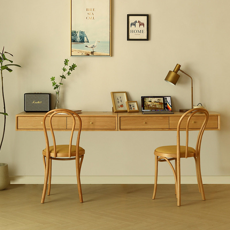Bedroom Furniture - مكتب عائم بتصميم اسكندنافي من الخشب