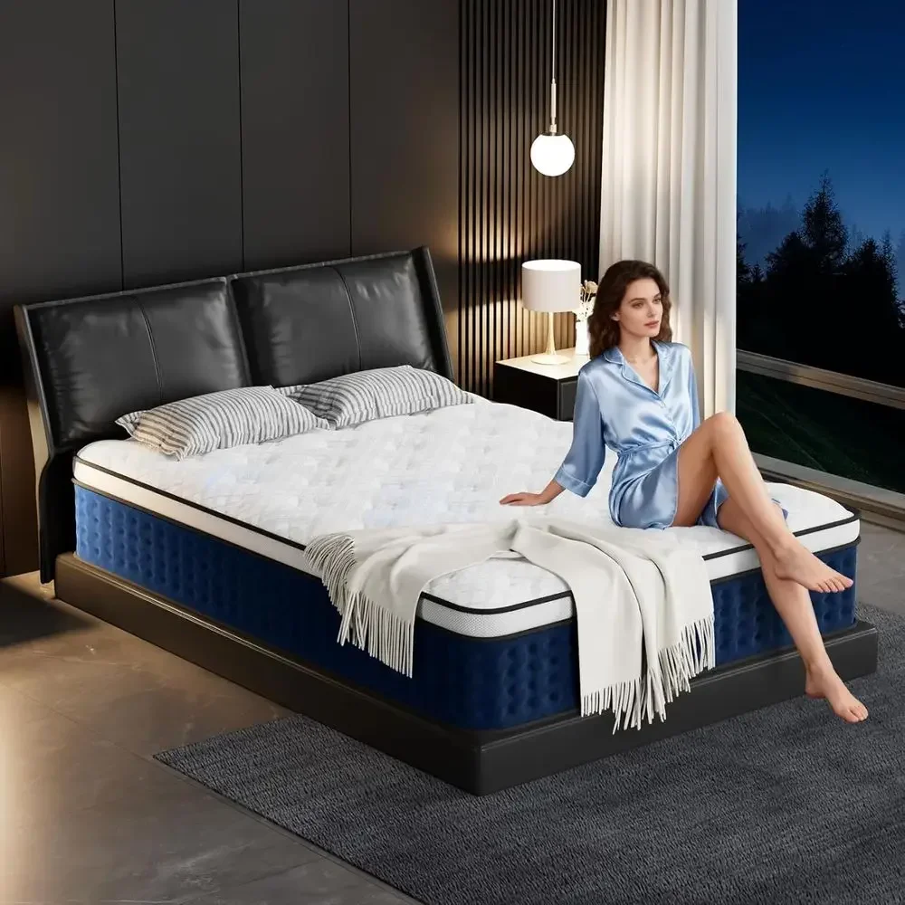 Memory Foam Mattress In A Box Queen - مرتبة هجينة مقاس كوين 12 بوصة