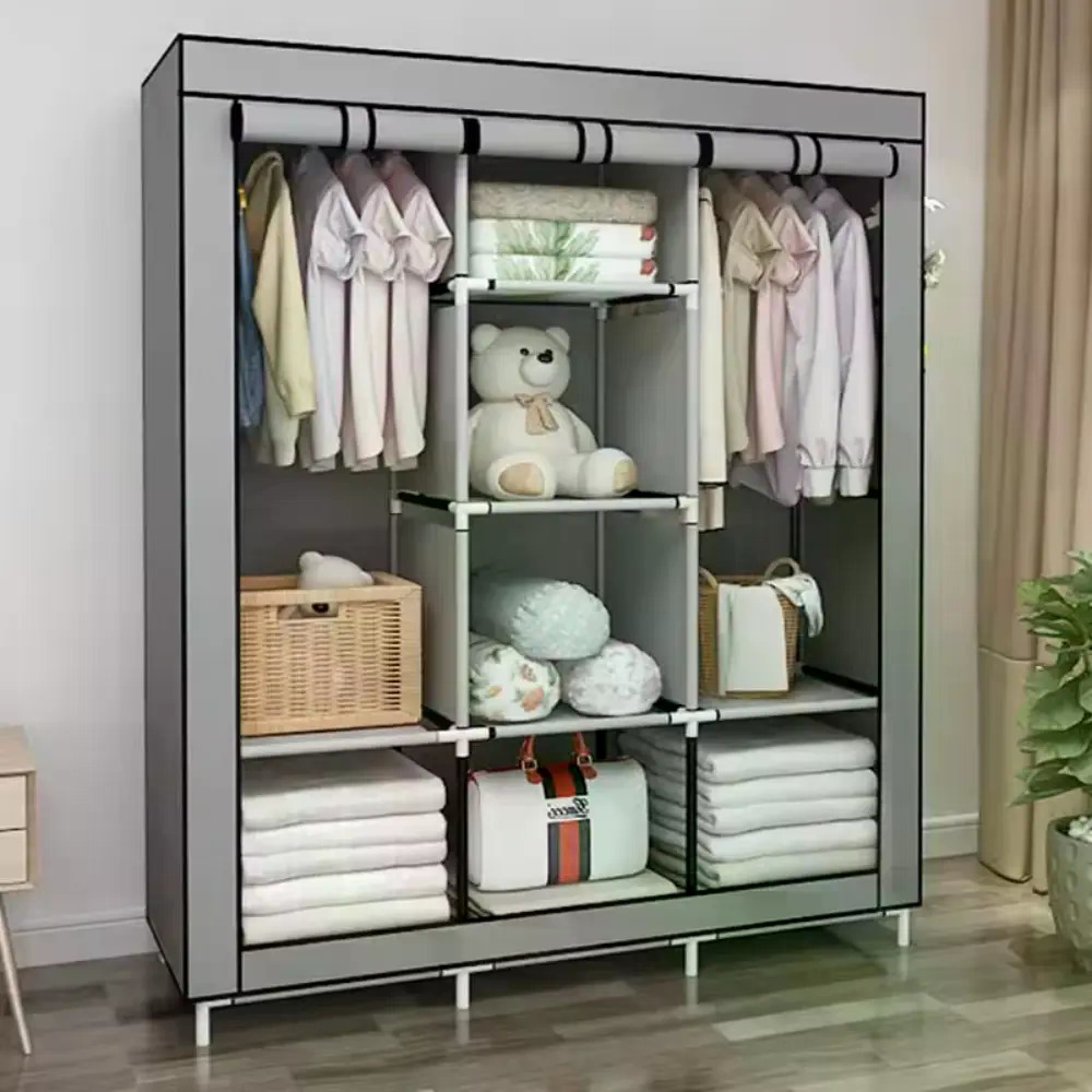 Wardrobe Closet Portable Fabric Cover - خزانة ملابس محمولة مغطاة بقماش غير