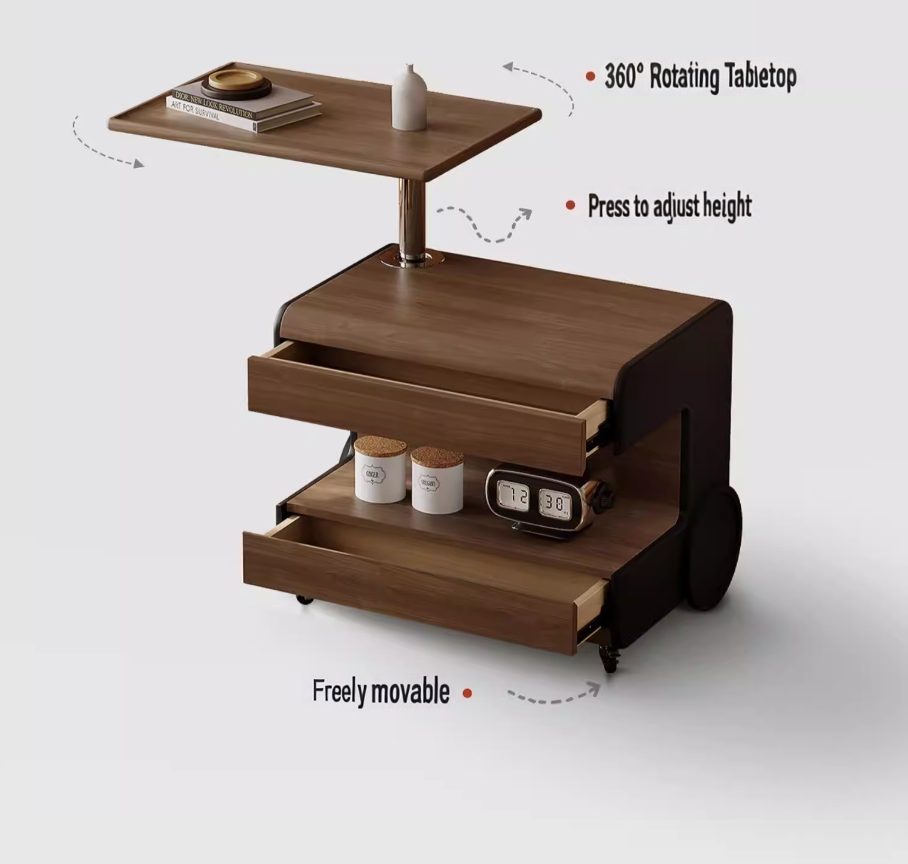 #   طاولة جانبية من الخشب الصل - مراجعة Solid Wood Nightstand 2 Drawers وسعره