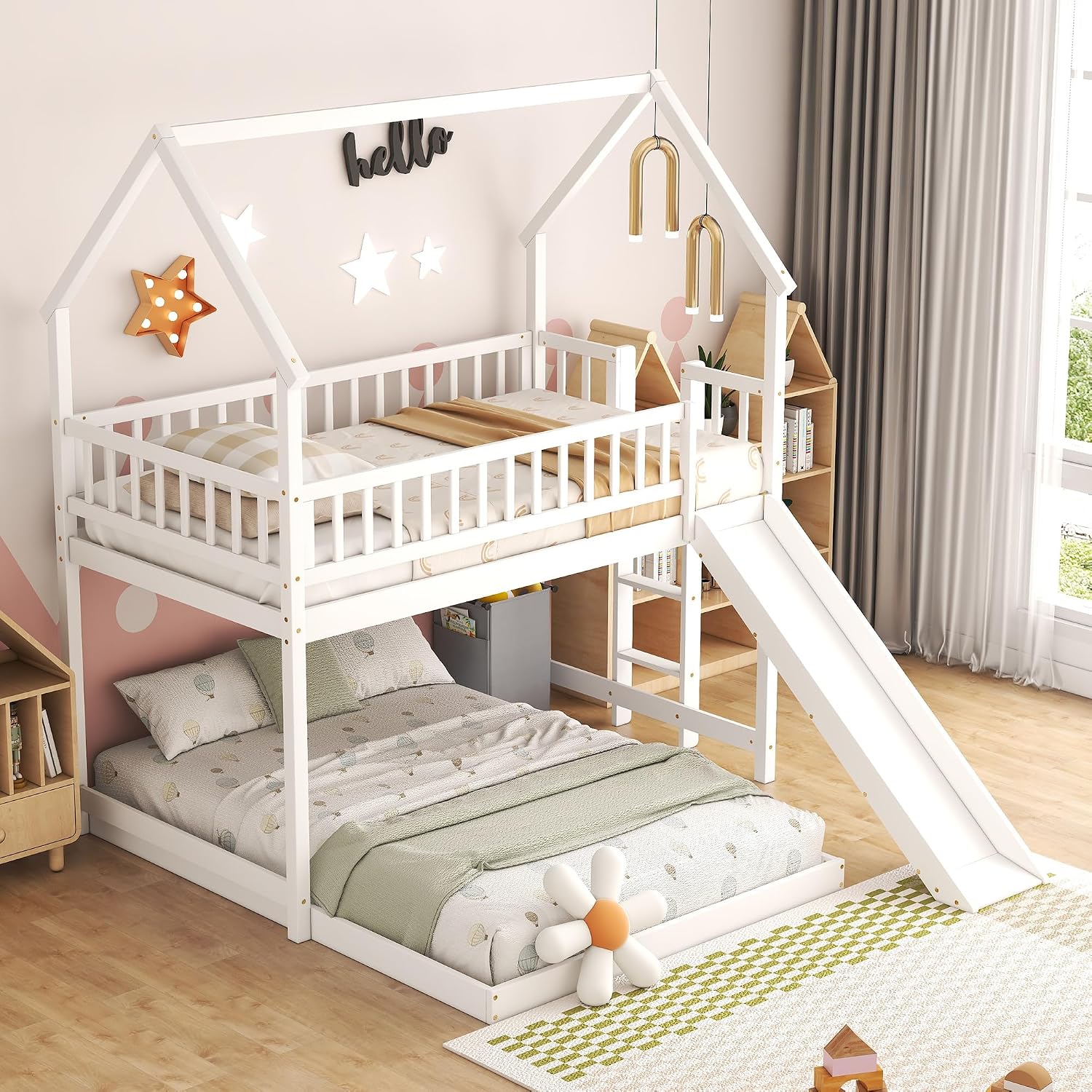 سرير بطابقين مع درج وزحليقة |  - مراجعة Bunk Bed With Stairs And Slide وسعره
