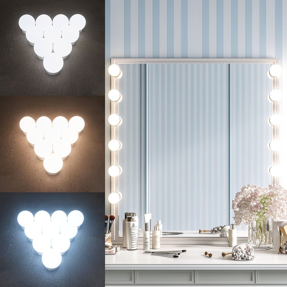 مصباح LED قابل للتعتيم لطاولة  - مراجعة Dressing Table Vanity With Lighted Mirror وسعره