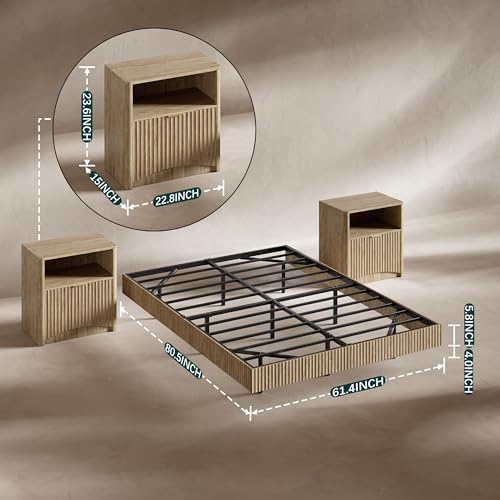 طقم غرفة نوم، إطار سرير عائم ب - مراجعة Floating Nightstand With Led Light وسعره