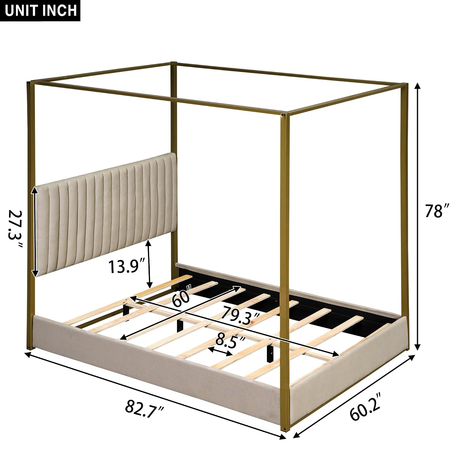 سرير عصري بتصميم 4-Poster مع م - مراجعة Canopy Bed Frame Metal Queen وسعره