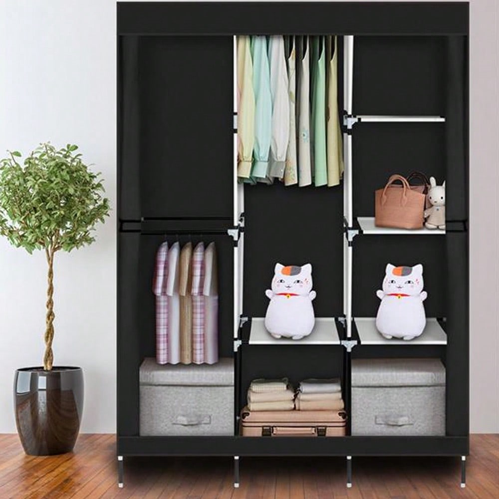 خزانة ملابس محمولة بطول 71 بوص - مراجعة Wardrobe Closet Portable Fabric Cover وسعره