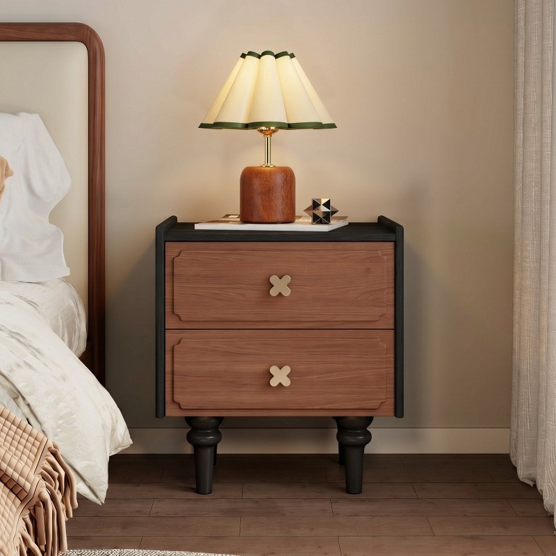 طاولة سرير جانبية من الخشب الص - مراجعة Solid Wood Nightstand 2 Drawers وسعره