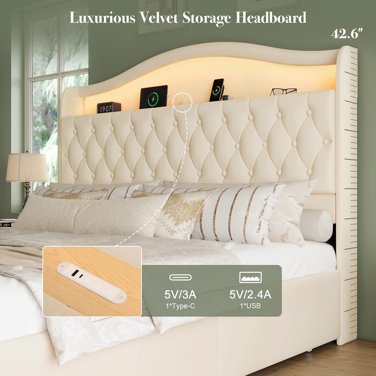 إطار سرير بحجم كينج مع 4 أدراج - مراجعة King Size Bed Frame With Storage Drawers وسعره