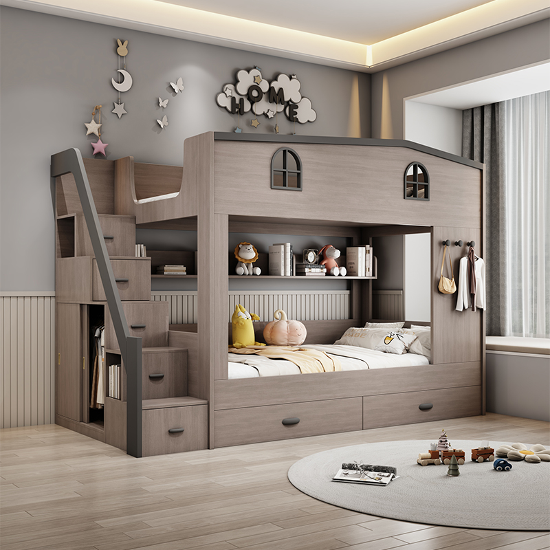سرير أطفال إسكندنافي ذو طابقين - مراجعة Bunk Bed With Stairs And Slide وسعره
