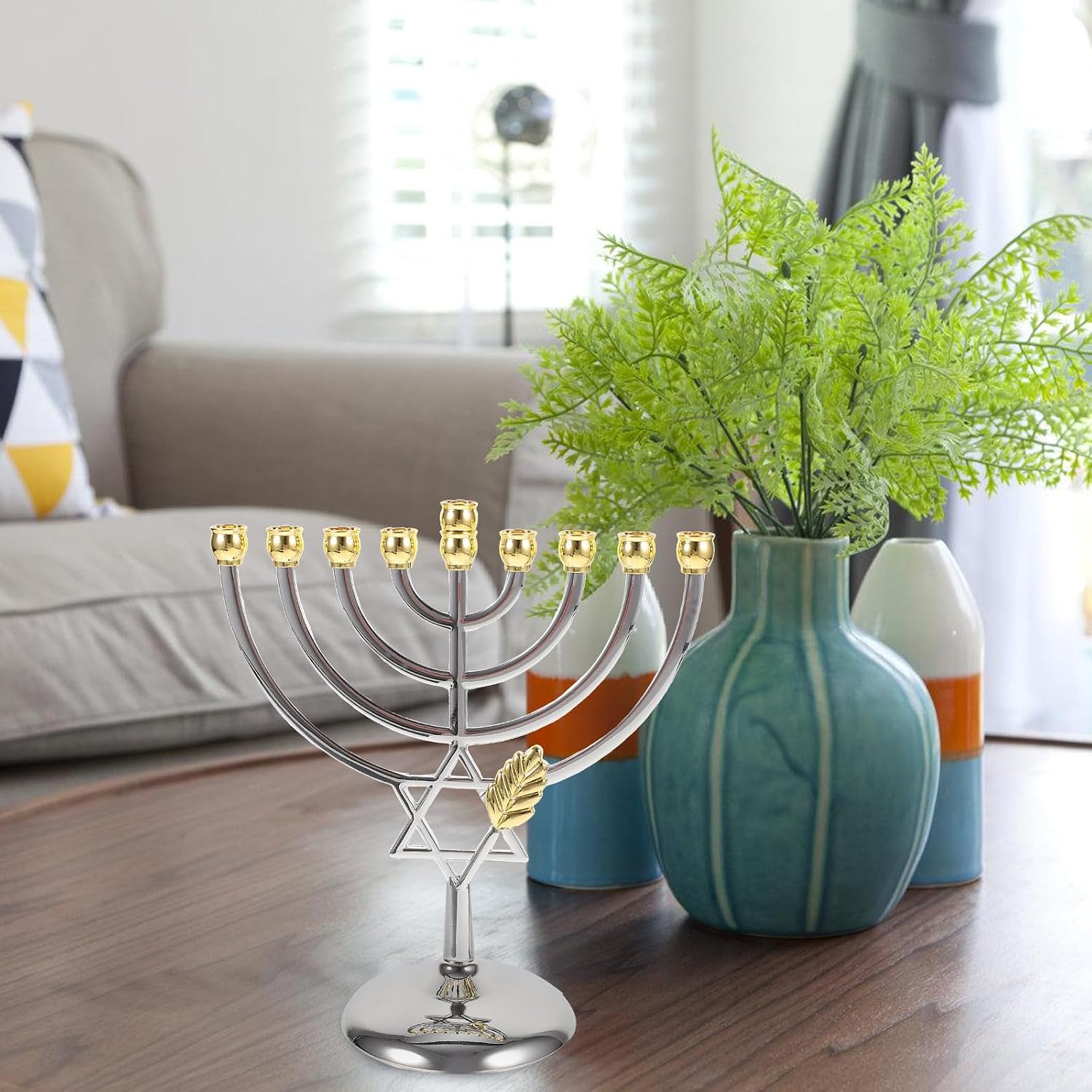 شمعدان هانوكا معدني بـ 9 فروع، - مراجعة Tables وسعره