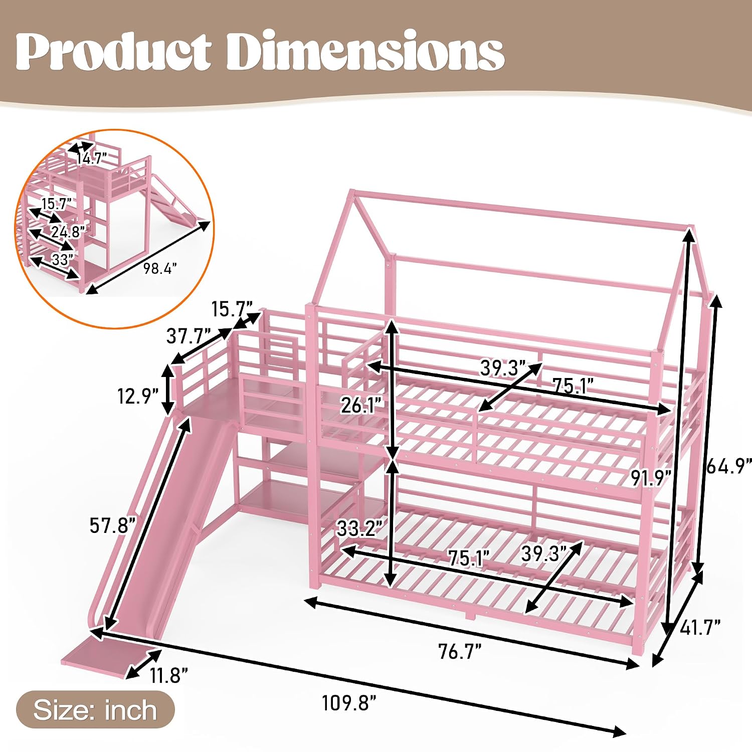 سرير مزدوج بدرجين مع منزلق ودر - مراجعة Bunk Bed With Stairs And Slide وسعره