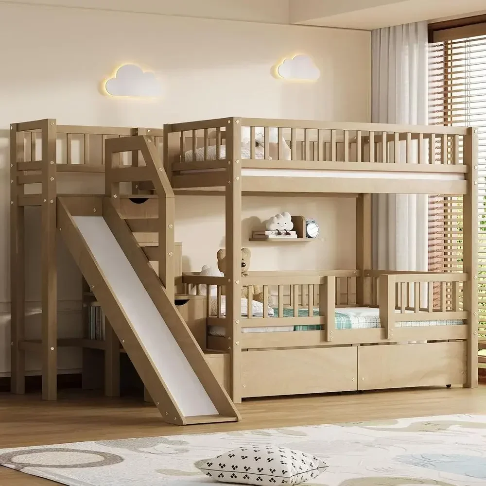 سرير خشبي بطابقين، تصميم 