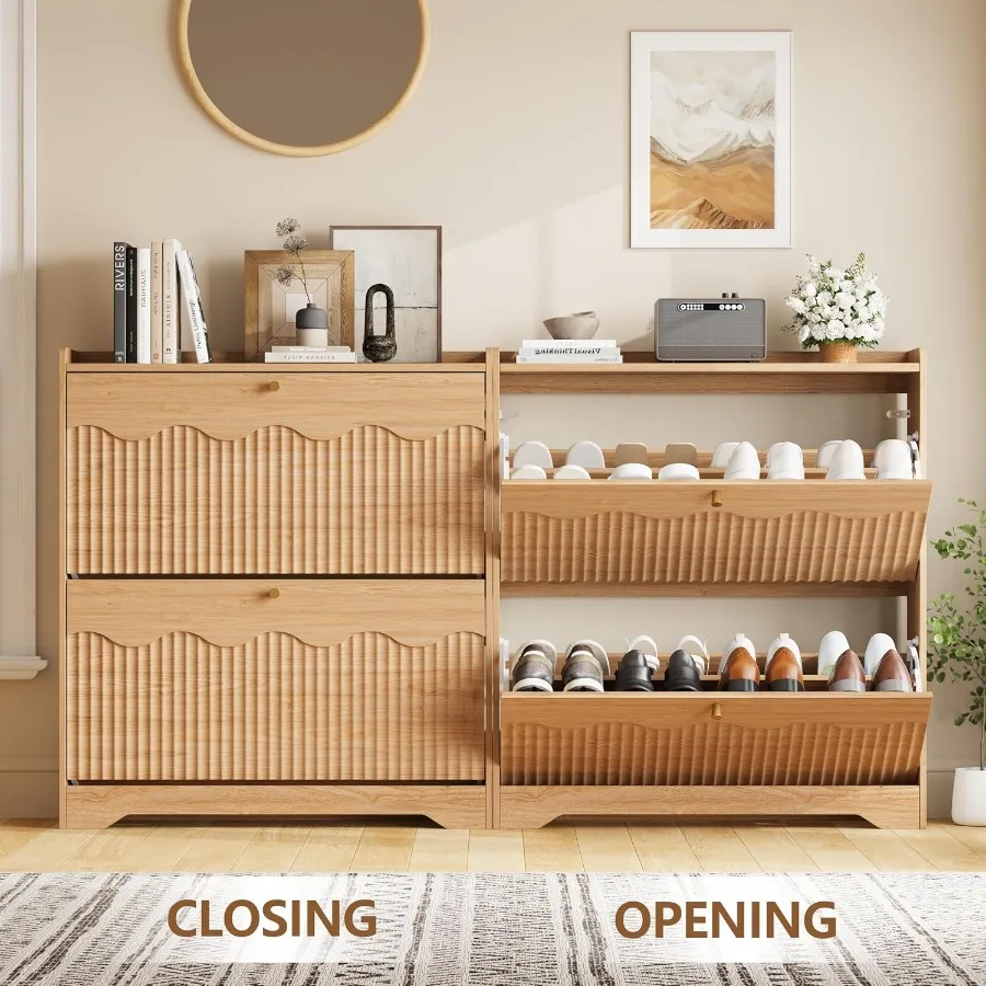 خزانة لتخزين الأحذية بتصميم عص - مراجعة Shoe Rack Cabinet Narrow Entryway وسعره
