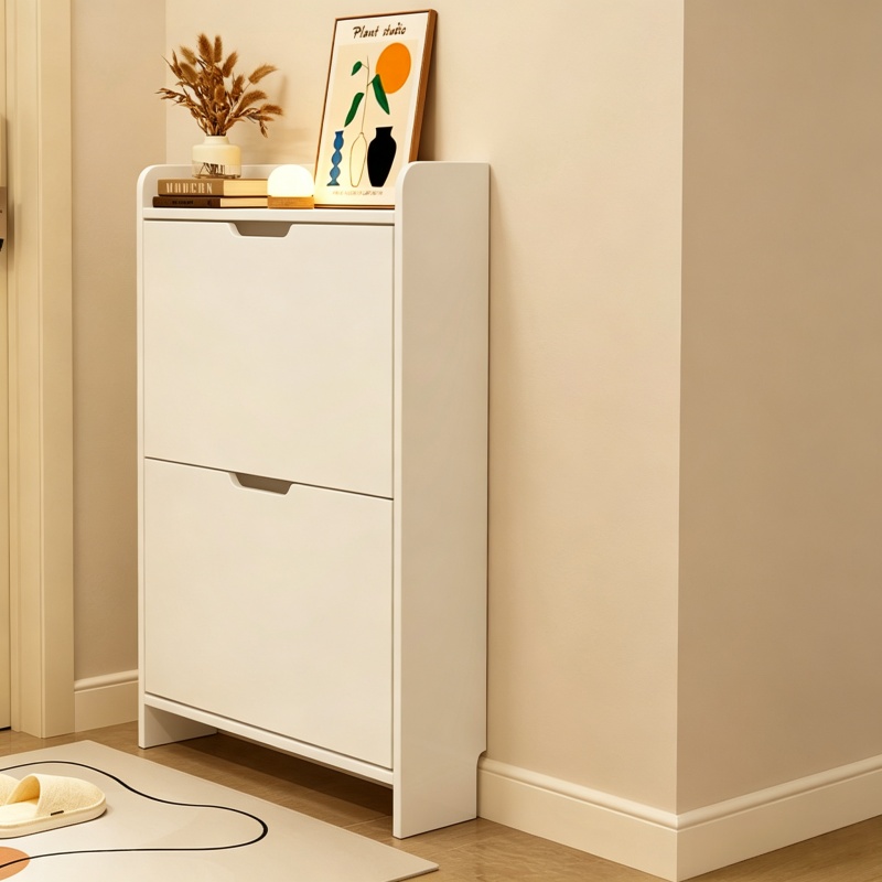 خزانة أحذية خشبية من طبقتين مع - مراجعة Shoe Rack Cabinet Narrow Entryway وسعره