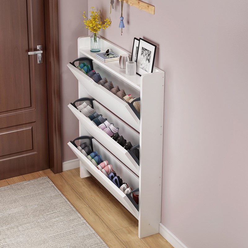 خزانة أحذية خشبية من طبقتين مع - مراجعة Shoe Rack Cabinet Narrow Entryway وسعره