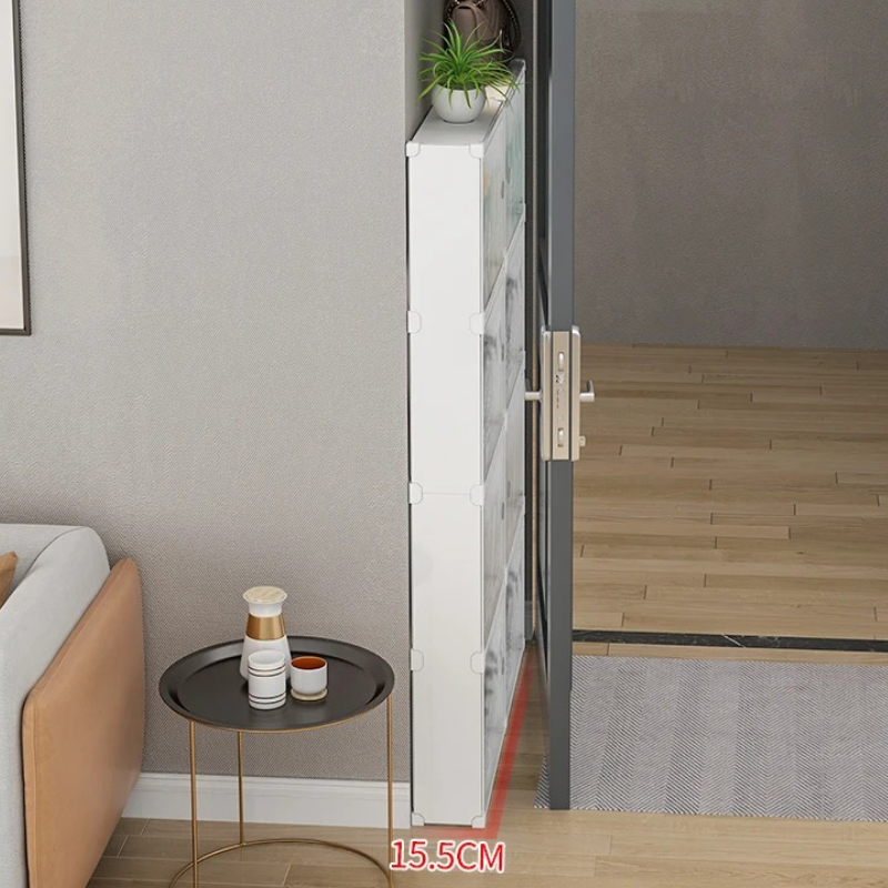 ‌ رف أحذية بدون مثقاب فوق البا - مراجعة Shoe Rack Cabinet Narrow Entryway وسعره