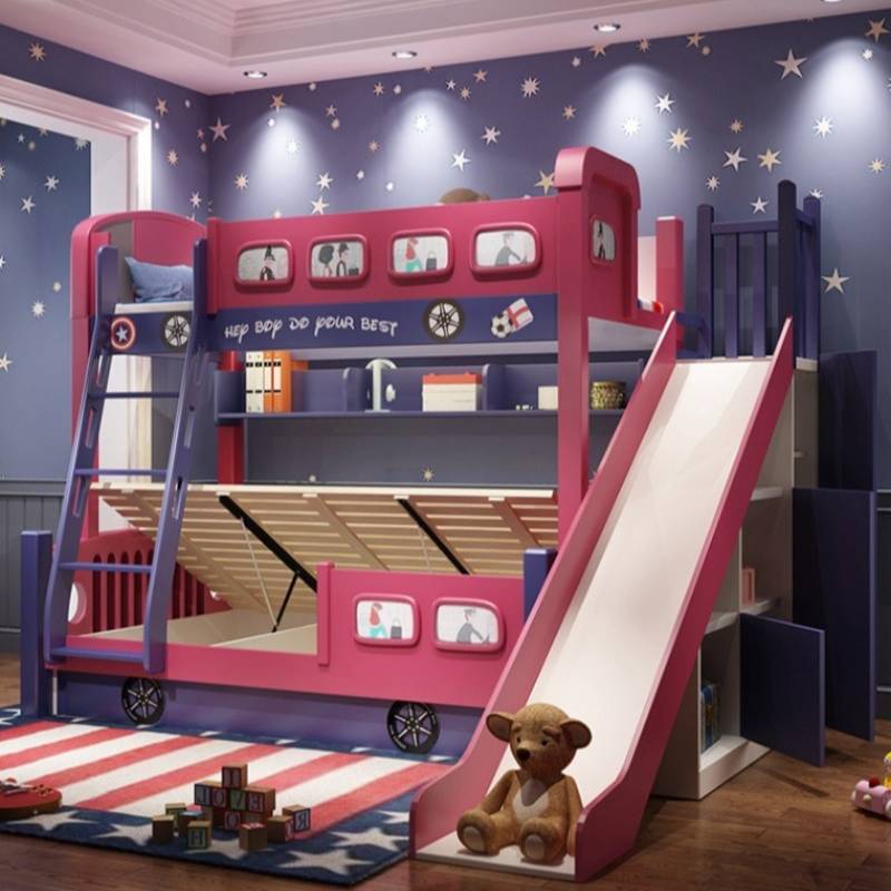 سرير أطفال عصري للبنات مع منزل - مراجعة Bunk Bed With Stairs And Slide وسعره