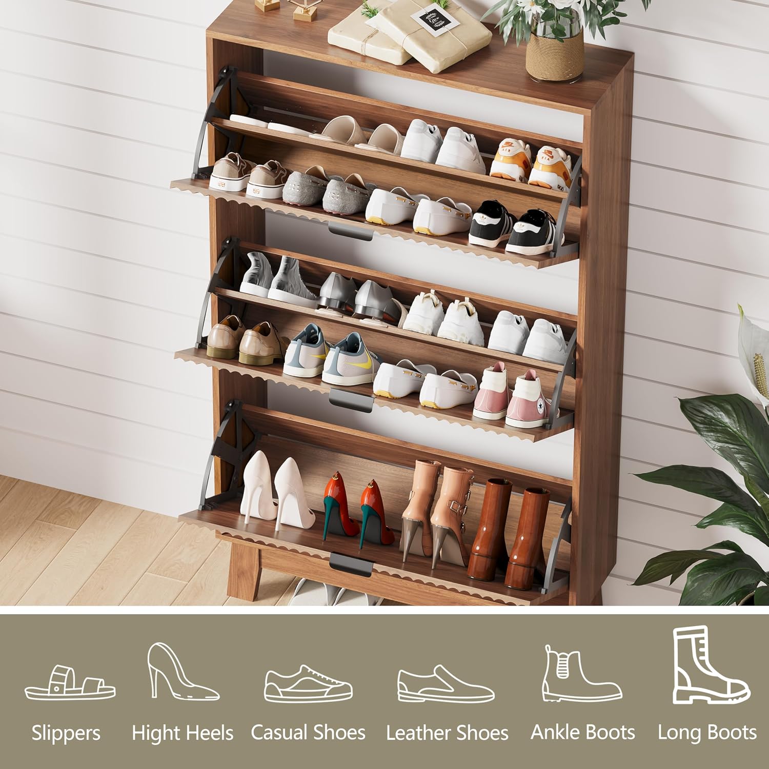 خزانة أحذية للمدخل مع 3 أدراج  - مراجعة Shoe Rack Cabinet Narrow Entryway وسعره