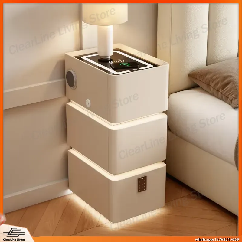 طاولة سرير جانبية فائقة النحاف - مراجعة Floating Nightstand With Led Light وسعره