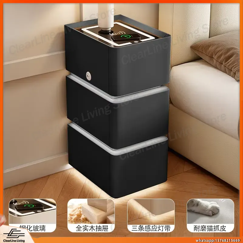 طاولة سرير جانبية فائقة النحاف - مراجعة Floating Nightstand With Led Light وسعره