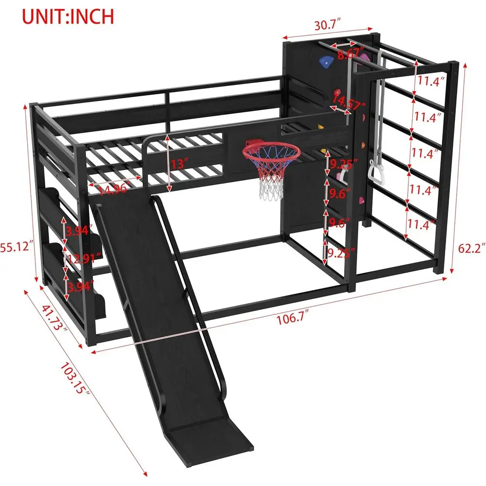 سرير بطابقين معدني مزدوج مع حل - مراجعة Bunk Bed With Stairs And Slide وسعره