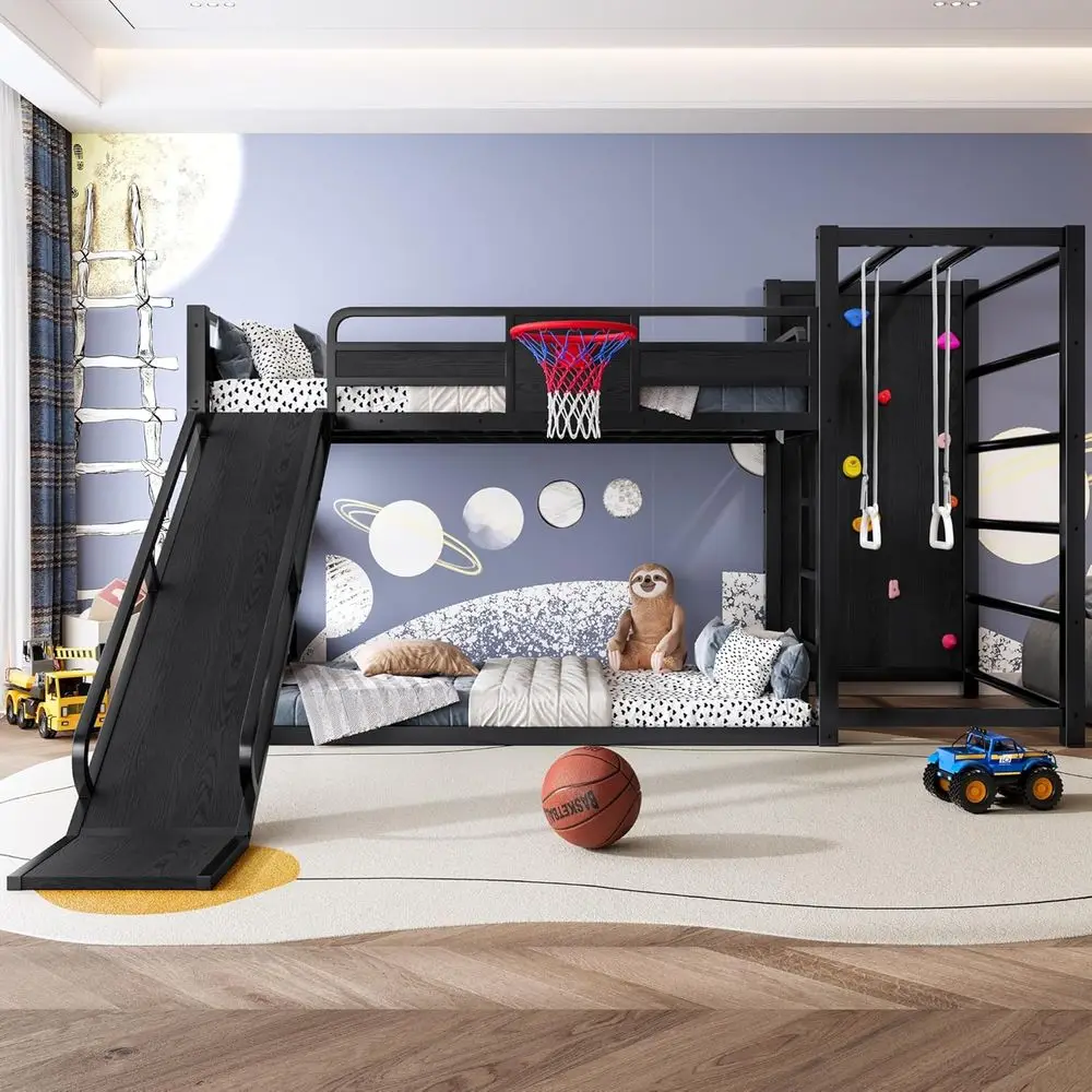 سرير بطابقين معدني مزدوج مع حل - مراجعة Bunk Bed With Stairs And Slide وسعره