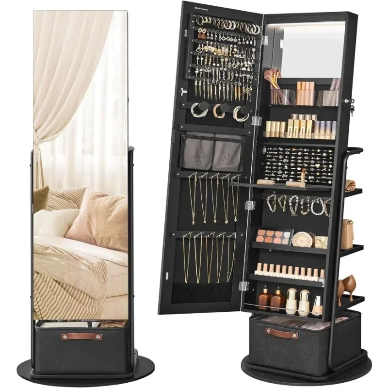 ل 360 °   خزانة مجوهرات دوارة  - مراجعة Full Length Mirror Jewelry Armoire وسعره